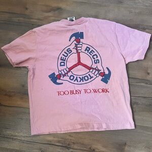 DEUS dusty rose women small crop tshirt